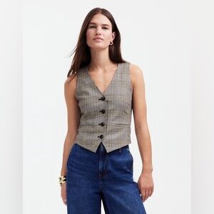 Madewell Cooper Plaid Waisted Vest